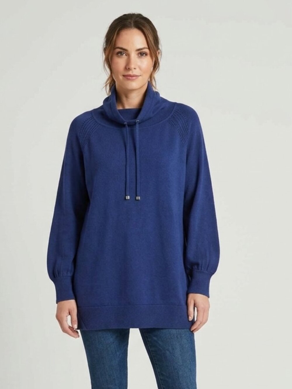 Jones New York 100% Cotton Funnel Neck Sweater